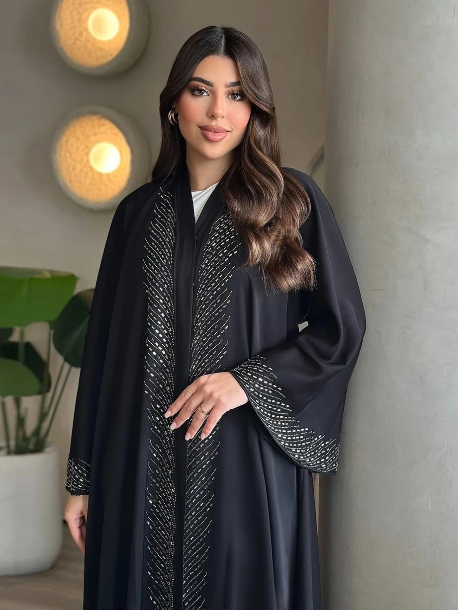 Eid Diamond Vrouwen Abaya Dubai Jurk Vest Moslim Marokko Caftan Jalabiya Ramadan Vestidos Largos Party Jurken Arabische Lange Gewaad
