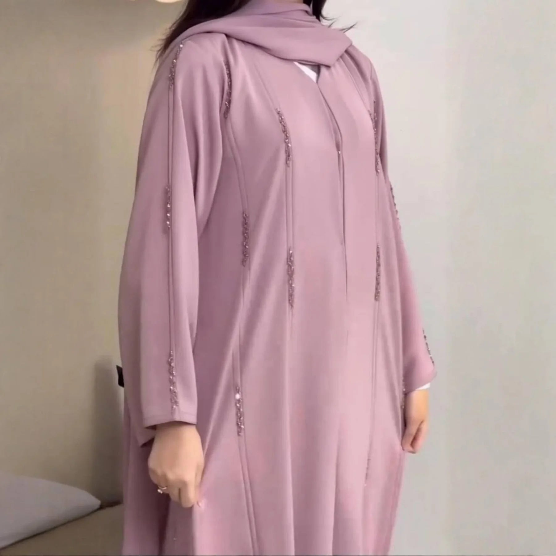 Eid vrouwen Abaya kralenjurken Dubai moslim Arabische cardigan robe bescheiden Abaya's Jalabiya Ramadan Marokko Kaftan Islam jurken