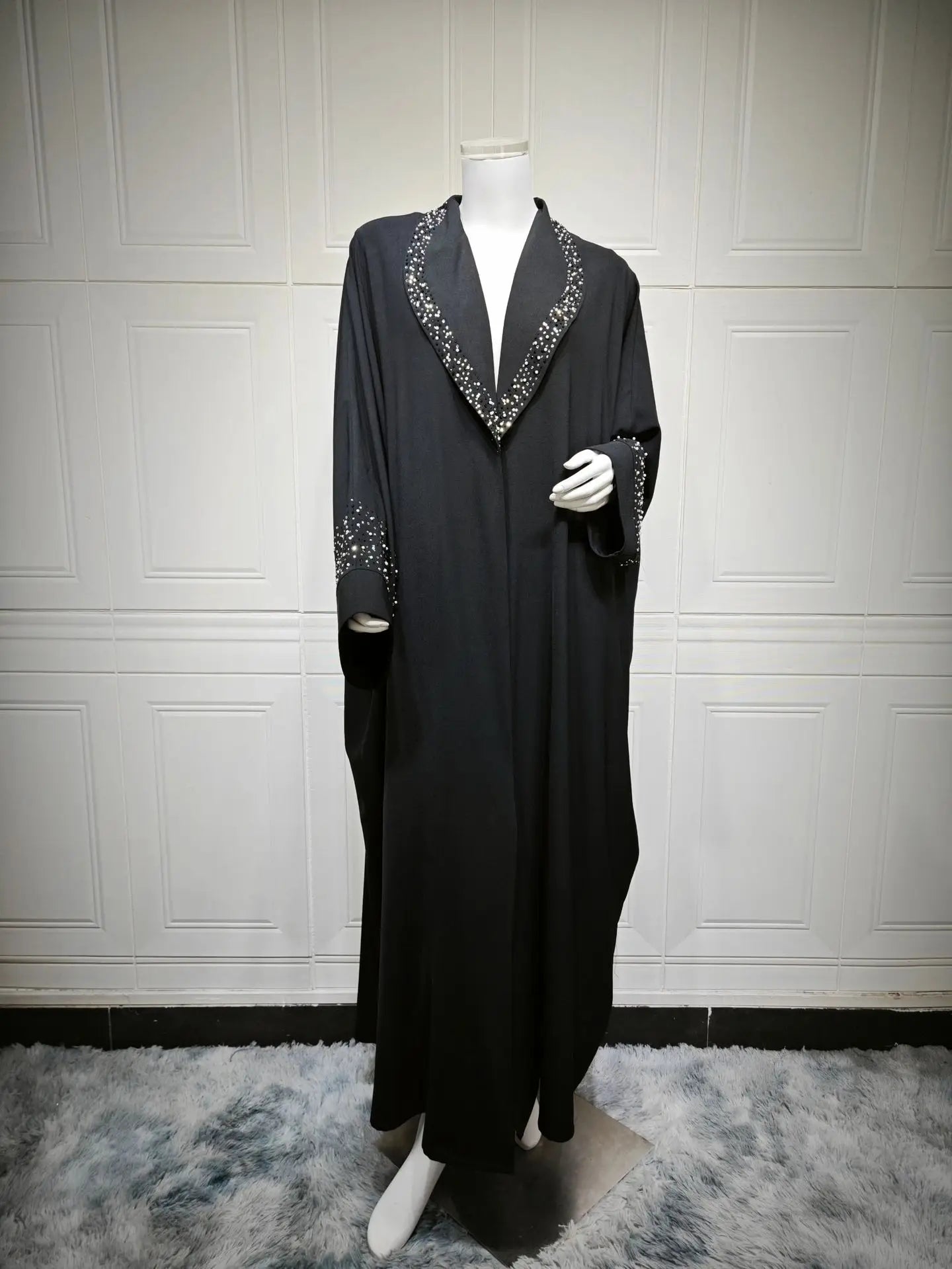 Eid Luxe Dubai Abaya Diamanten Zwarte Kimono Jalabiya Ramadan Moslim Vrouwen Bescheiden Jurk Hijab Sjaal Gewaad Turkije Marocain Kaftan
