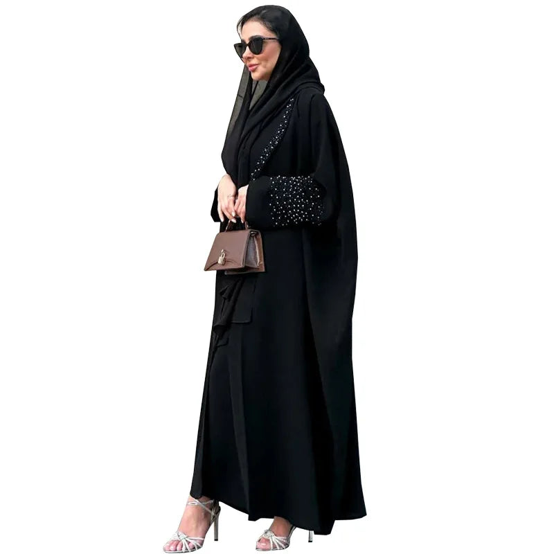 Eid Luxe Dubai Abaya Diamanten Zwarte Kimono Jalabiya Ramadan Moslim Vrouwen Bescheiden Jurk Hijab Sjaal Gewaad Turkije Marocain Kaftan