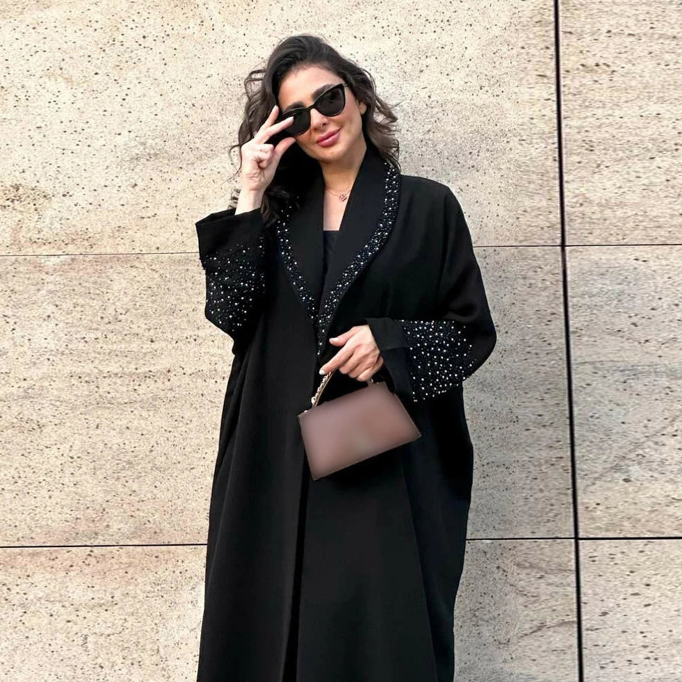 Eid Luxe Dubai Abaya Diamanten Zwarte Kimono Jalabiya Ramadan Moslim Vrouwen Bescheiden Jurk Hijab Sjaal Gewaad Turkije Marocain Kaftan